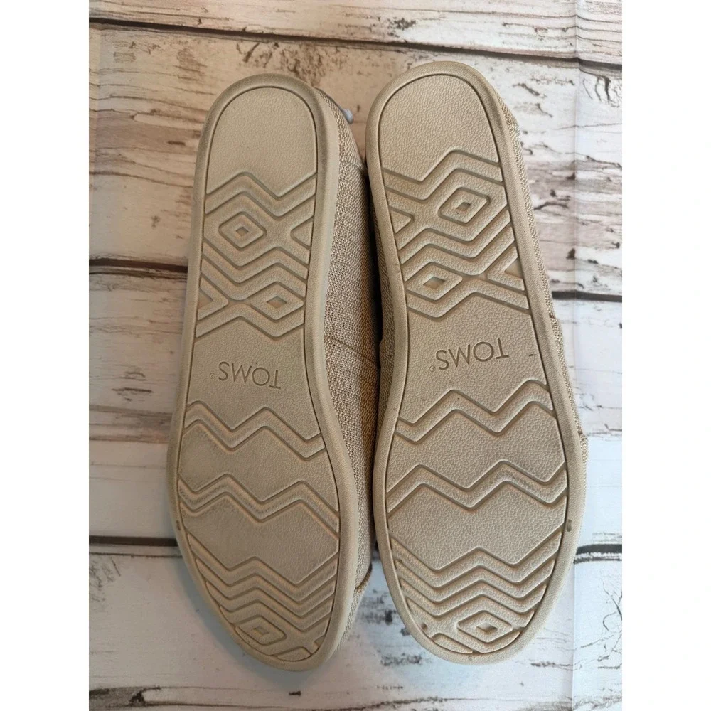 TOMS Mens Alpargata Natural Heritage Canvas Slip On Loafers Shoes Size 11.5